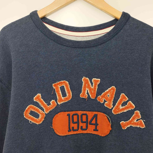 オールドネイビー OLD NAVY ロゴワッペン クルーネックスウェット メンズ import:L