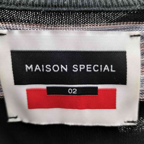 メゾンスペシャル MAISON SPECIAL マルチボーダープライムオーバーニットTシャツ メンズ 02