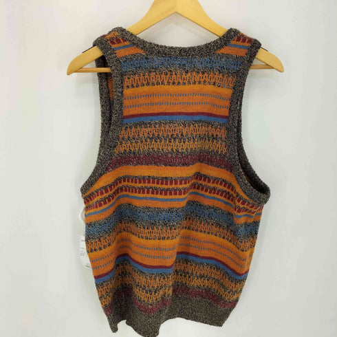 タウンクラフト TOWNCRAFT 70S 黒タグ アクリル 総柄 ニットベスト メンズ import:XL