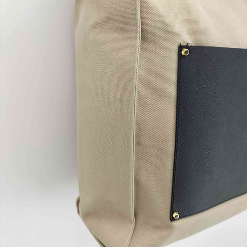 クルニ CULLNI 21SS Lether Poket Canvas Tote レザー ポケット キャンバス トート レディース