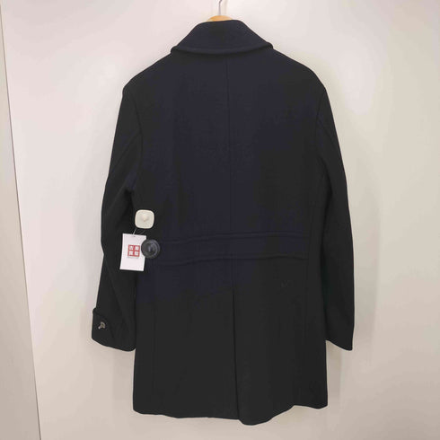 バーバリーブラックレーベル BURBERRY BLACK LABEL 裏地ノバチェック アンゴラ混ピーコート メタルボタン レディース JPN:L