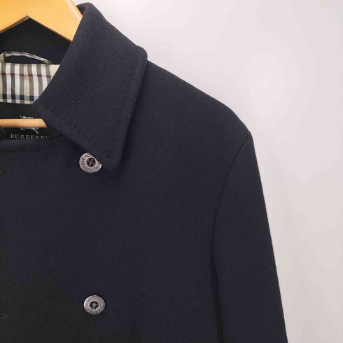 バーバリーブラックレーベル BURBERRY BLACK LABEL 裏地ノバチェック アンゴラ混ピーコート メタルボタン レディース JPN:L