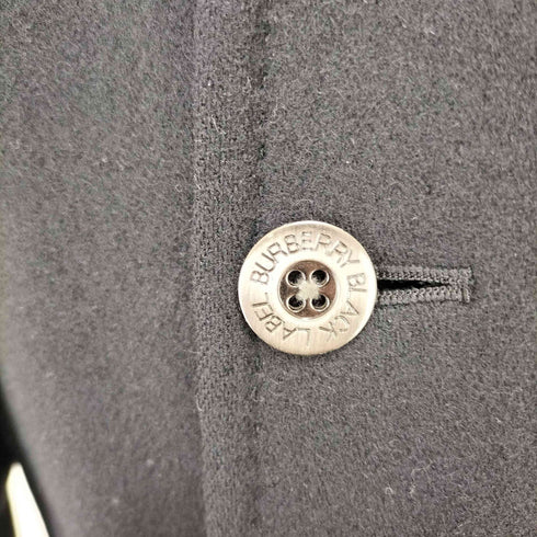バーバリーブラックレーベル BURBERRY BLACK LABEL 裏地ノバチェック アンゴラ混ピーコート メタルボタン レディース JPN:L