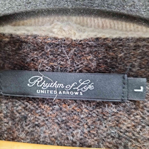 リズムオブライフユナイテッドアローズ Rhythm of Life UNITED ARROWS ウール100% ナンバリング ラグランダブルジップパーカー レディース JPN:L