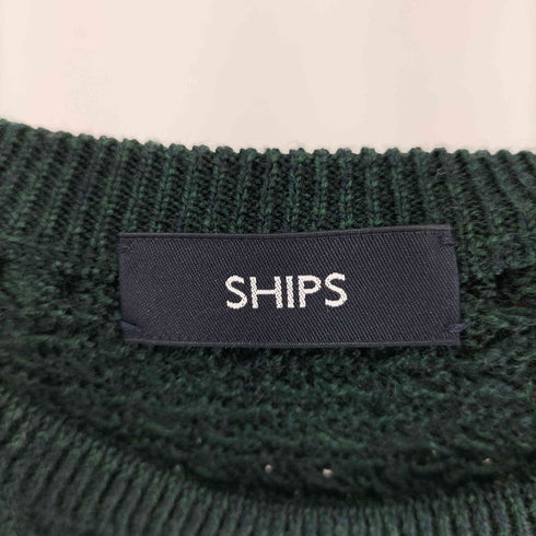 シップス SHIPS ミドルゲージ ランダムアラン クルーネック プルオーバー メンズ