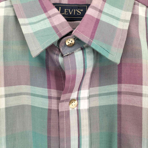 リーバイス Levis 80~90S チェック柄コットンシャツ メンズ L