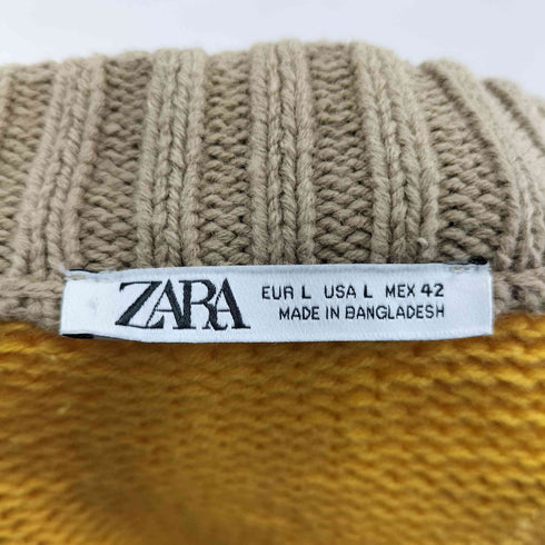 ザラ ZARA Vネック ボーダーニット メンズ US L