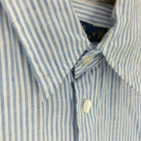 ポロラルフローレン POLO RALPH LAUREN ストライプ リネン シャツ ワンピース レディース 0