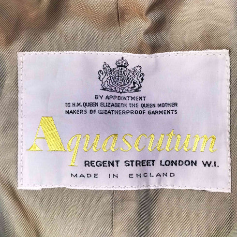 アクアスキュータム AQUASCUTUM スコットランド製 フラップポケット コート レディース