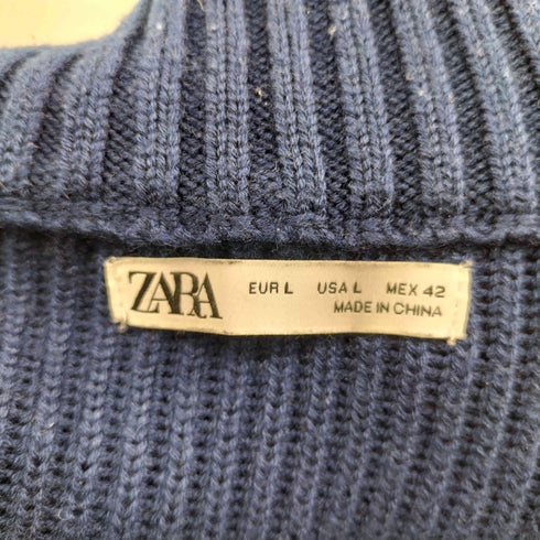 ザラ ZARA ハーフジップ ハイネックニット メンズ US L