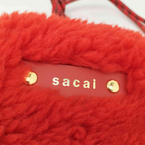 サカイ Sacai 22AW Dumpling Bag リバーシブル ボア/フリース ショルダーバッグ レディース