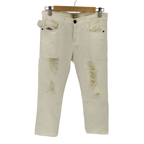 カレントエリオット CURRENT/ELLIOT WHITE DENIM DESTROY ダメージ加工ホワイトデニム レディース