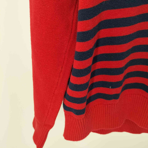 トミーヒルフィガー TOMMY HILFIGER ボーダーコットンハーフジップニット メンズ import:L