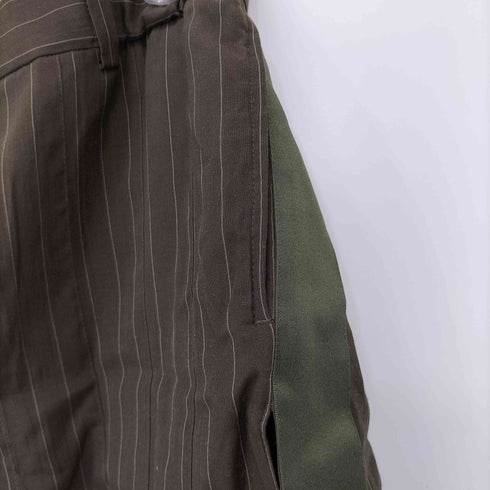 サカイ Sacai サイドスリット ストライププリーツショートスラックス レディース