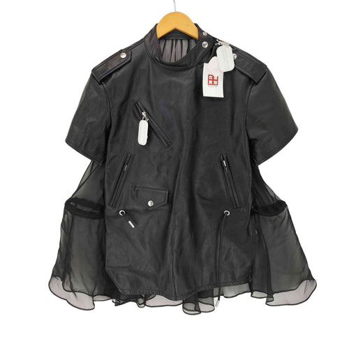 サカイ Sacai シアードッキング ライダースデザイン レザーワンピース レディース JPN:1