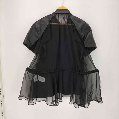 サカイ Sacai シアードッキング ライダースデザイン レザーワンピース レディース JPN:1