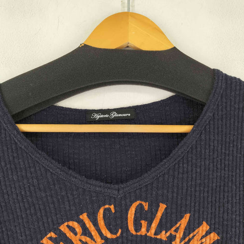 ヒステリックグラマー HYSTERIC GLAMOUR フロントプリントVネックコットンニット ヒスガール レディース FREE