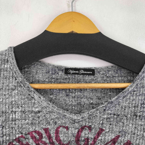 ヒステリックグラマー HYSTERIC GLAMOUR フロントプリントVネックコットンニット ヒスガール レディース FREE