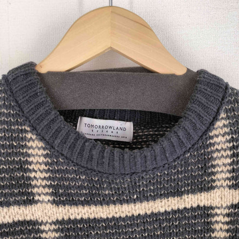 トゥモローランドトリコ TOMORROWLAND tricot 19AW チェック柄 ウール ニット メンズ JPN:S