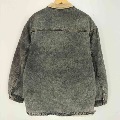 リー Lee 70-80s ケミカルウォッシュ ブラックデニム 裏ボア カバーオール シェルパ メンズ import:L