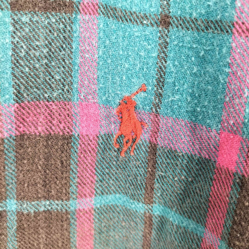ラルフローレン RALPH LAUREN BLAIRE ポニー刺繍 チェック フランネルBDシャツ メンズ JPN:M