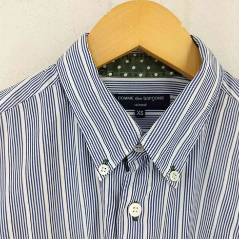 コムデギャルソンオム COMME des GARCONS HOMME 襟 袖 ドット切替 ストライプBDシャツ メンズ JPN:XS