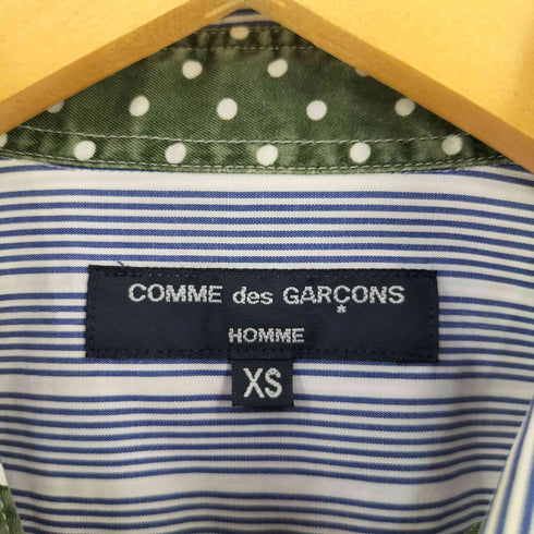 コムデギャルソンオム COMME des GARCONS HOMME 襟 袖 ドット切替 ストライプBDシャツ メンズ JPN:XS