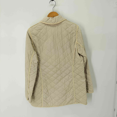 タルボット TALBOTS パイピングレザー キルティングコート レディース M