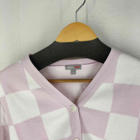 TRENSIC SPAO チェッカーボード パステル クロップド カーディガン 韓国 レディース import:L