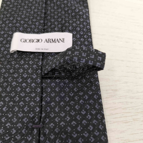 ジョルジオアルマーニ Giorgio Armani イタリア製 総柄 シルク ネクタイ メンズ
