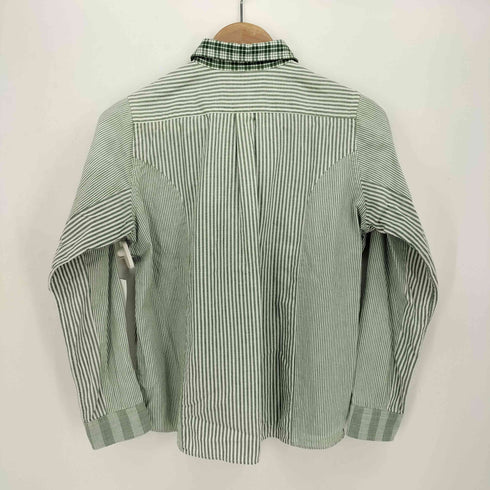 バナルシックビザール banal chic bizarre 柄切替 チェック ストライプ L/S ボタンダウン シャツ メンズ