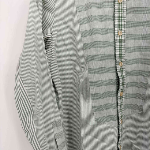 バナルシックビザール banal chic bizarre 柄切替 チェック ストライプ L/S ボタンダウン シャツ メンズ