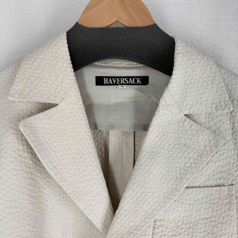 ハバーサック HAVERSACK 綿リップル生地 アートピケ コットンシルク 2B テーラードジャケット レディース JPN:1