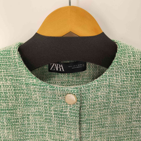ザラ ZARA クロップドテクスチャーブレザー レディース import:S