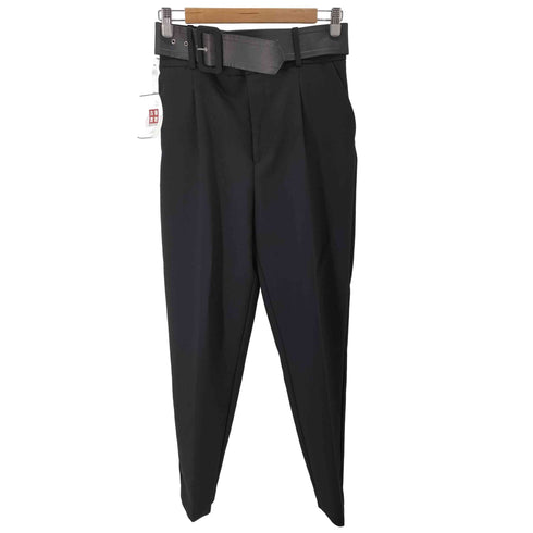 ザラ ZARA ハイウエストベルテッドスラックス レディース 28