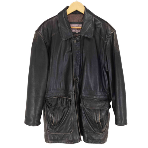 strath conor レザーハーフコート メンズ m