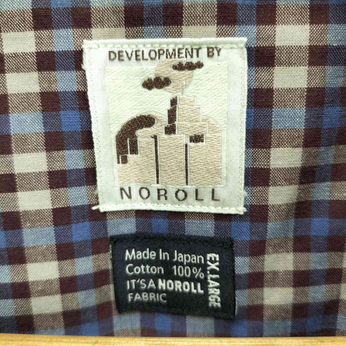 ノーロール NOROLL チェック柄オープンカラーシャツ メンズ XL