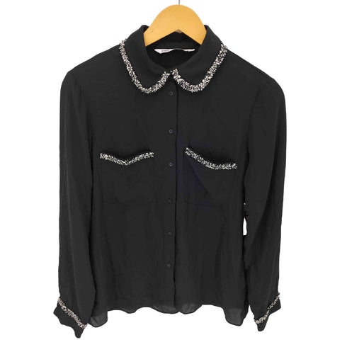 ザラ ZARA KNIT CARDIGAN WITH JEWEL BUTTONS レディース import:M