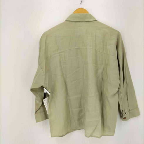 ザラ ZARA ポリ テンセル オーバーサイズシャツ レディース import:S
