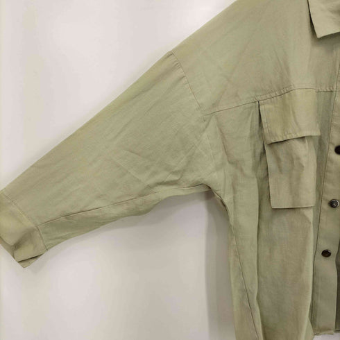 ザラ ZARA ポリ テンセル オーバーサイズシャツ レディース import:S