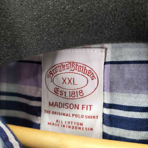 ブルックスブラザーズ BROOKS BROTHERS Est.1818 MADISON FIT L/S コットンチェックシャツ メンズ import:XXL