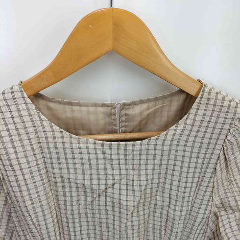 レイビームス Ray BEAMS チェック バック レースアップ ワンピース レディース