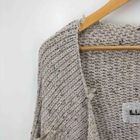 アンティカキヌ antiqua KINU フリンジニットカーディガン レディース