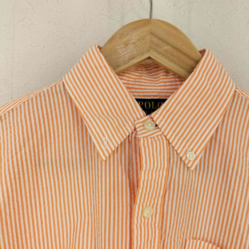 ポロラルフローレン POLO RALPH LAUREN RL UNTUCKED FIT スモールポニー刺繍 シアサッカーBD半袖ストライプシャツ メンズ import:XS