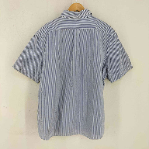 ポロラルフローレン POLO RALPH LAUREN RL UNTUCKED FIT スモールポニー刺繍 シアサッカーBD半袖ストライプシャツ メンズ import:XXL