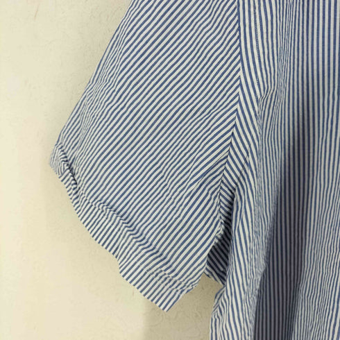 ポロラルフローレン POLO RALPH LAUREN RL UNTUCKED FIT スモールポニー刺繍 シアサッカーBD半袖ストライプシャツ メンズ import:XXL