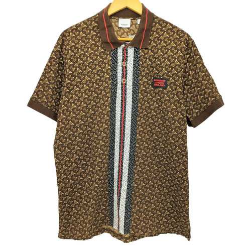 バーバリーロンドン BURBERRY LONDON 19SS Monogram Stripe Print Cotton Piqué Polo Shirt メンズ import:L
