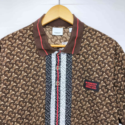 バーバリーロンドン BURBERRY LONDON 19SS Monogram Stripe Print Cotton Piqué Polo Shirt メンズ import:L