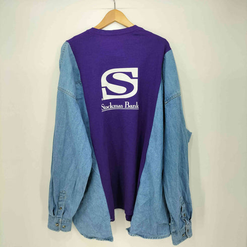 ギルダン GILDAN 90S 生地切替ドッキング ロングスリーブ カットソー メンズ JPN:XL