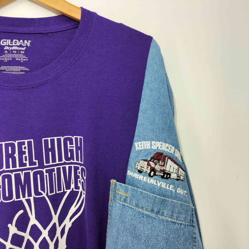 ギルダン GILDAN 90S 生地切替ドッキング ロングスリーブ カットソー メンズ JPN:XL